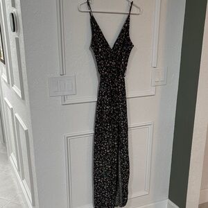 SHEIN Black Floral Maxi Dress